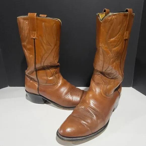 Acme Men's Leather Western Cowboy Boots Size 9D - Picture 3 of 10